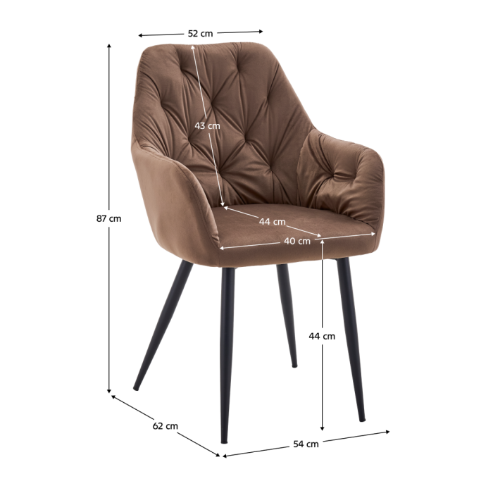 Fotoliu de design, material Velvet maro, VERIO NEW [4]