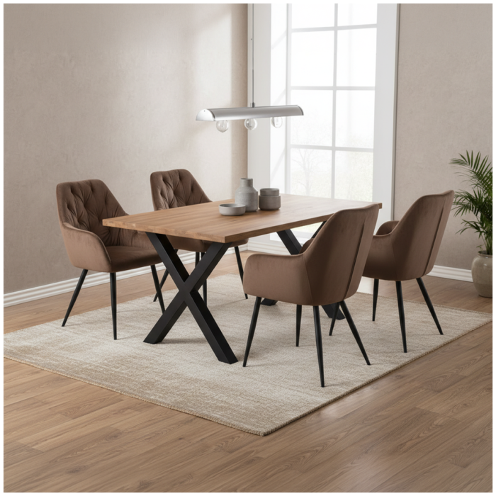 Fotoliu de design, material Velvet maro, VERIO NEW [2]