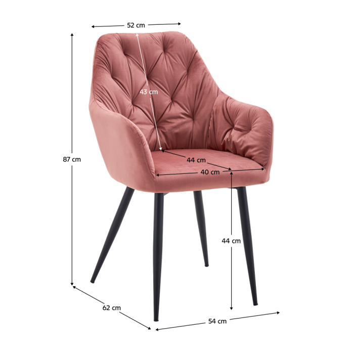 Fotoliu de design, material Velvet roz închis, VERIO NEW [2]