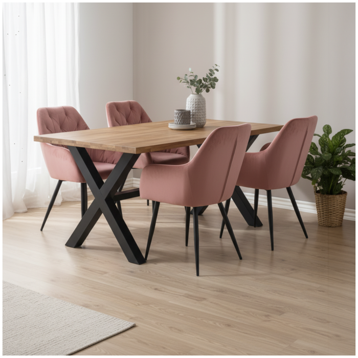 Fotoliu de design, material Velvet roz închis, VERIO NEW [3]