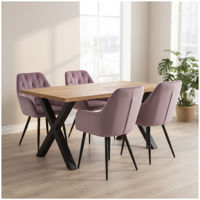 Fotoliu de design, material Velvet roz, VERIO NEW [2]