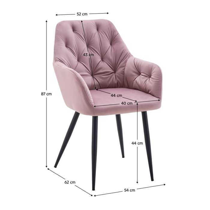 Fotoliu de design, material Velvet roz, VERIO NEW [4]