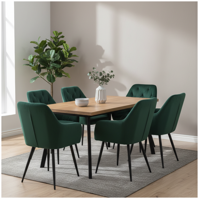 Fotoliu de design, material Velvet verde închis, VERIO NEW [3]