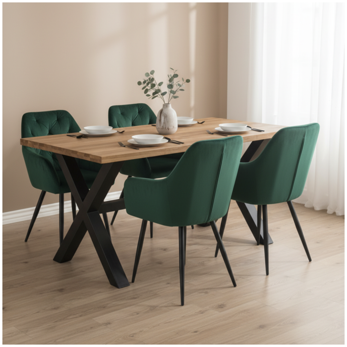 Fotoliu de design, material Velvet verde închis, VERIO NEW [2]
