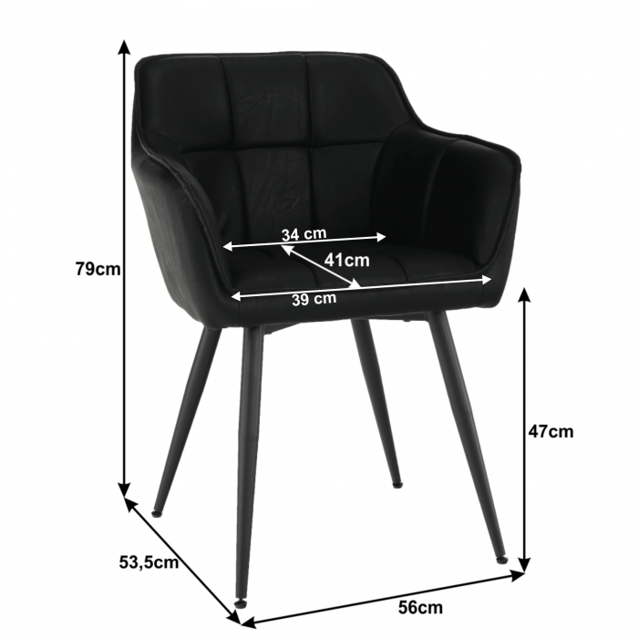 Fotoliu de design, negru, TOPAZ [8]