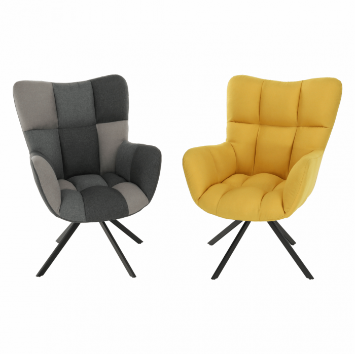 Fotoliu de design rotativ, patchwork/negru, KOMODO [9]