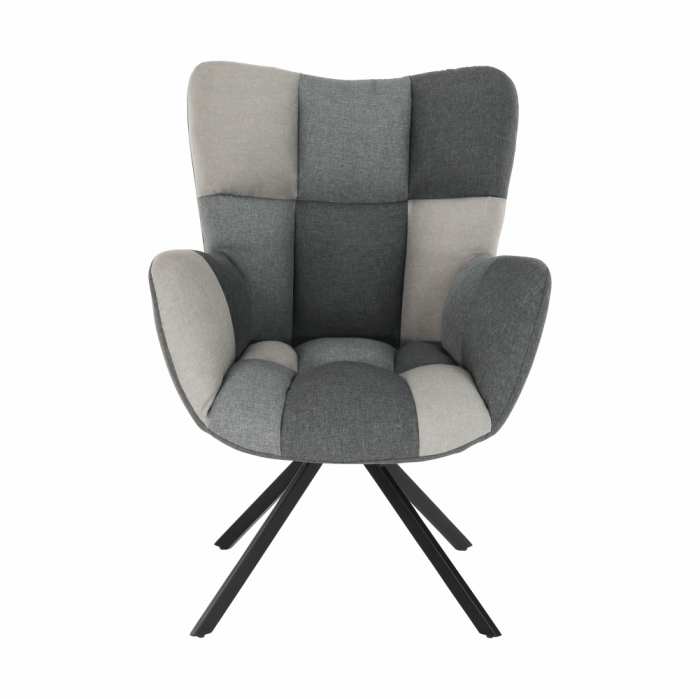 Fotoliu de design rotativ, patchwork/negru, KOMODO [7]