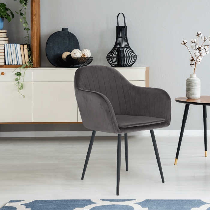 Fotoliu de design, ţesătură catifea gri, ZIRKON [5]