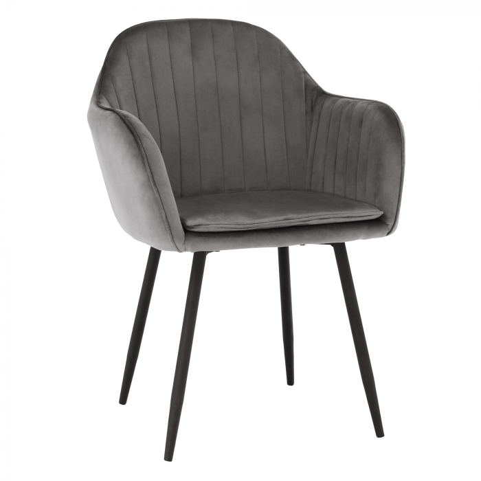 Fotoliu de design, ţesătură catifea gri, ZIRKON [1]
