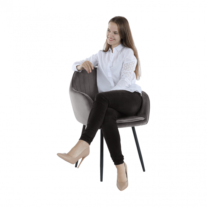 Fotoliu de design, ţesătură catifea gri, ZIRKON [12]