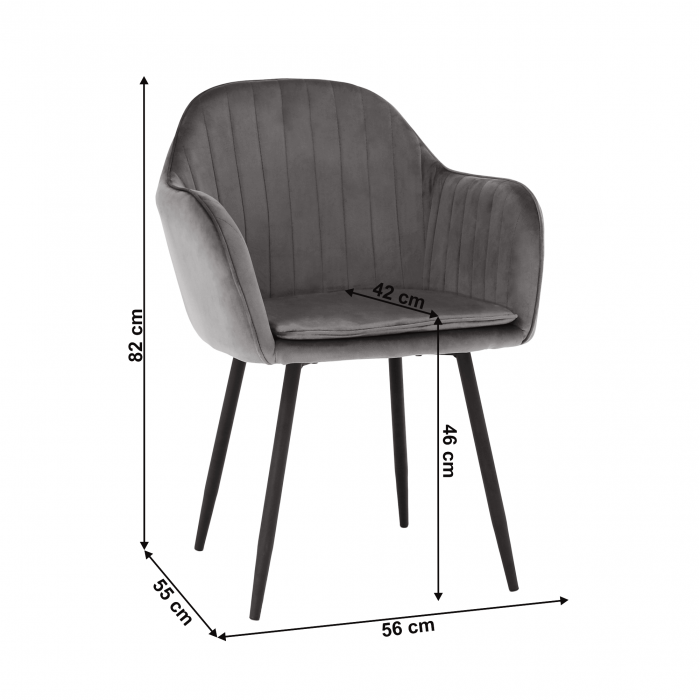 Fotoliu de design, ţesătură catifea gri, ZIRKON [20]