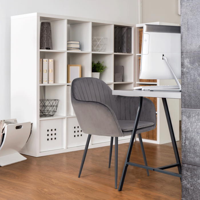 Fotoliu de design, ţesătură catifea gri, ZIRKON [3]