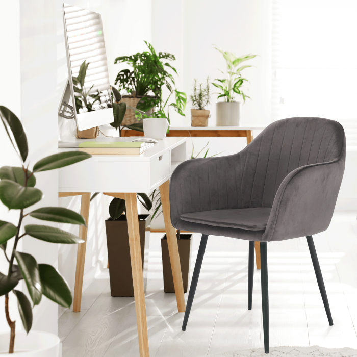 Fotoliu de design, ţesătură catifea gri, ZIRKON [4]