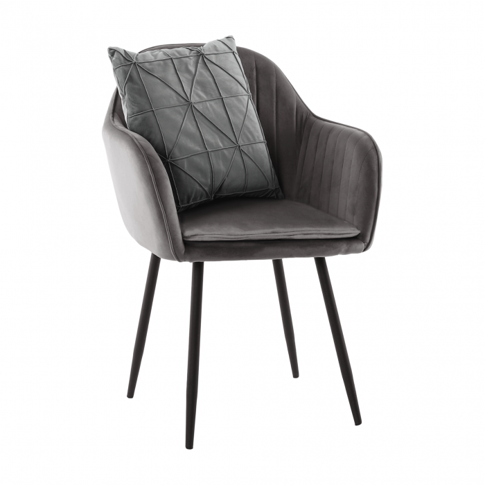 Fotoliu de design, ţesătură catifea gri, ZIRKON [14]
