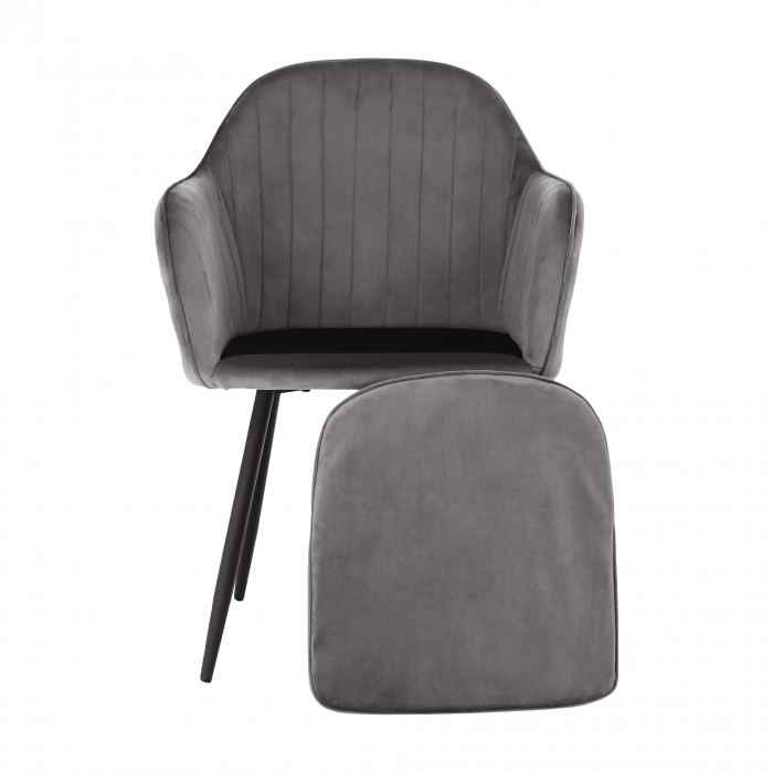 Fotoliu de design, ţesătură catifea gri, ZIRKON [16]