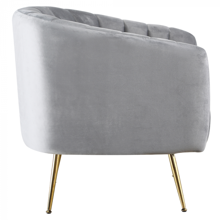 Fotoliu de design, ţesătură Velvet gri/gold crom-auriu, BAGY [4]