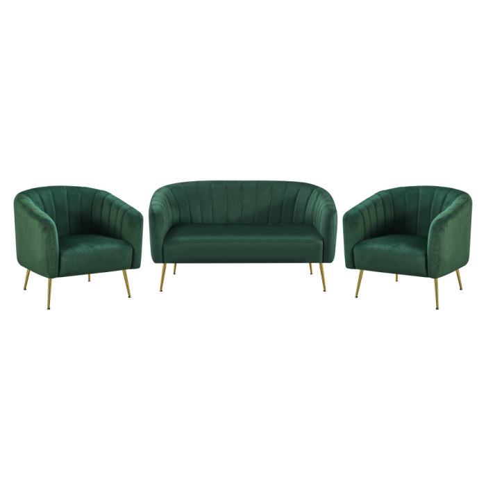 Fotoliu de design, ţesătură Velvet verde închis/gold crom-auriu, BAGY [4]