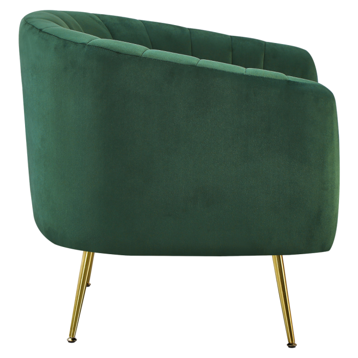 Fotoliu de design, ţesătură Velvet verde închis/gold crom-auriu, BAGY [3]