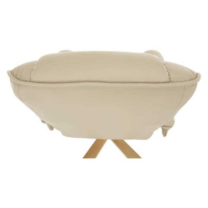 Fotoliu de lux , taburet inclus ,relaxant ,piele ecologica crem-bej,reglabil, suport pentru picioare [14]