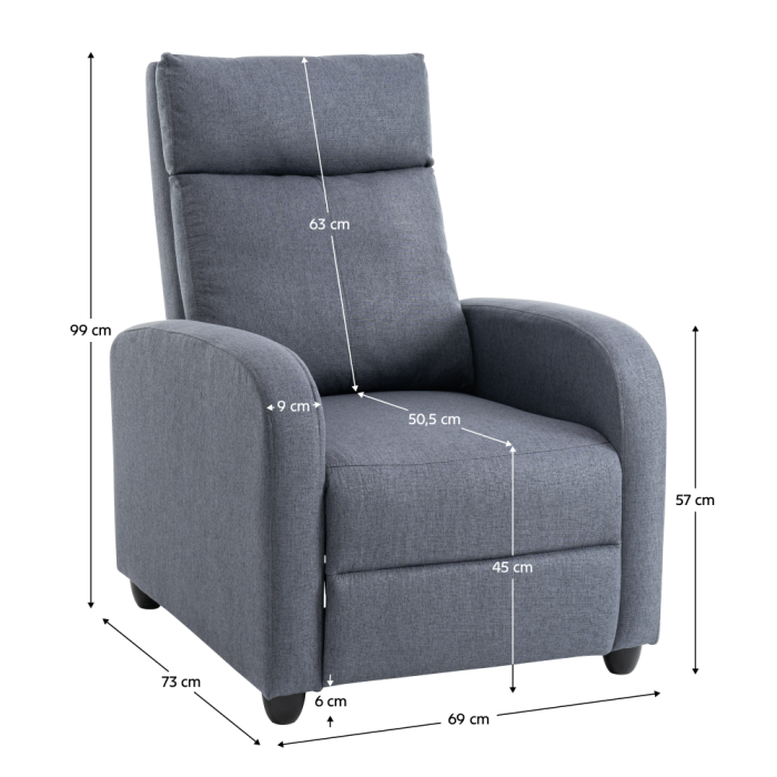 Fotoliu de relaxare, gri, KRESO NEW [21]