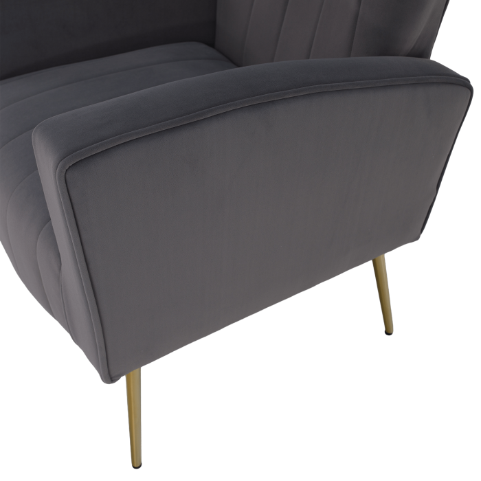 Fotoliu de relaxare, ţesătură Velvet gri, BARET [8]