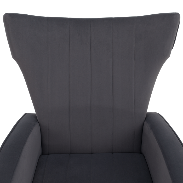 Fotoliu de relaxare, ţesătură Velvet gri, BARET [5]