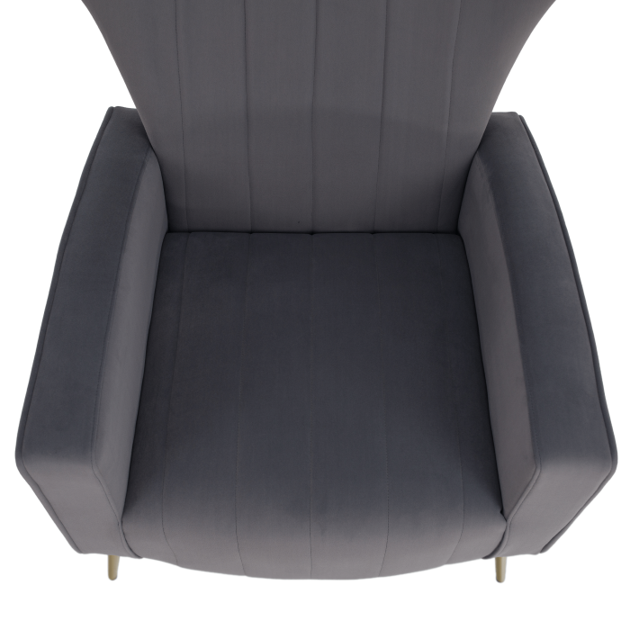 Fotoliu de relaxare, ţesătură Velvet gri, BARET [6]