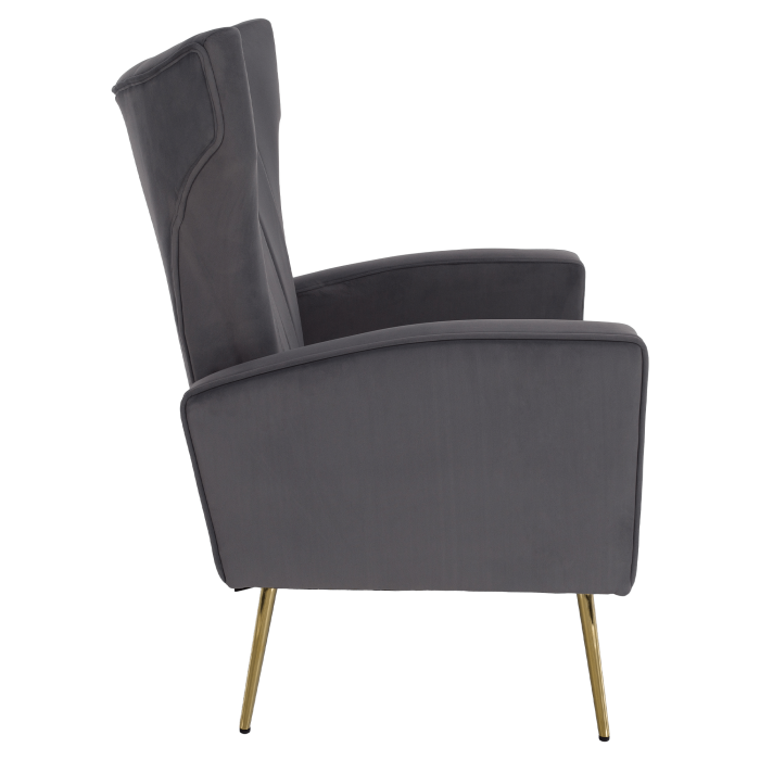 Fotoliu de relaxare, ţesătură Velvet gri, BARET [12]