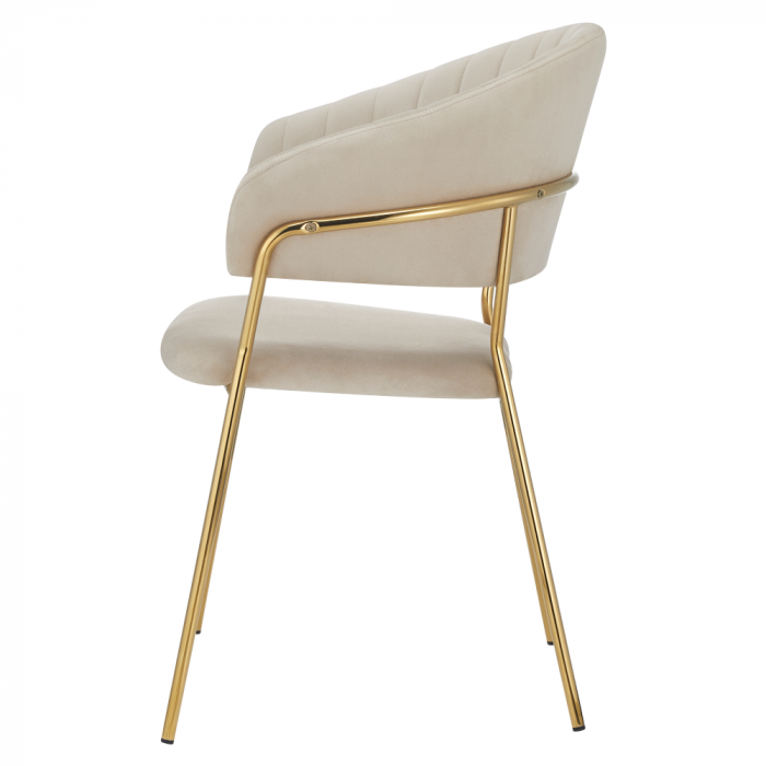 Fotoliu de sufragerie de design, bej, Velvet/gold crom auriu, DASMIN NEW TIP 1 [3]