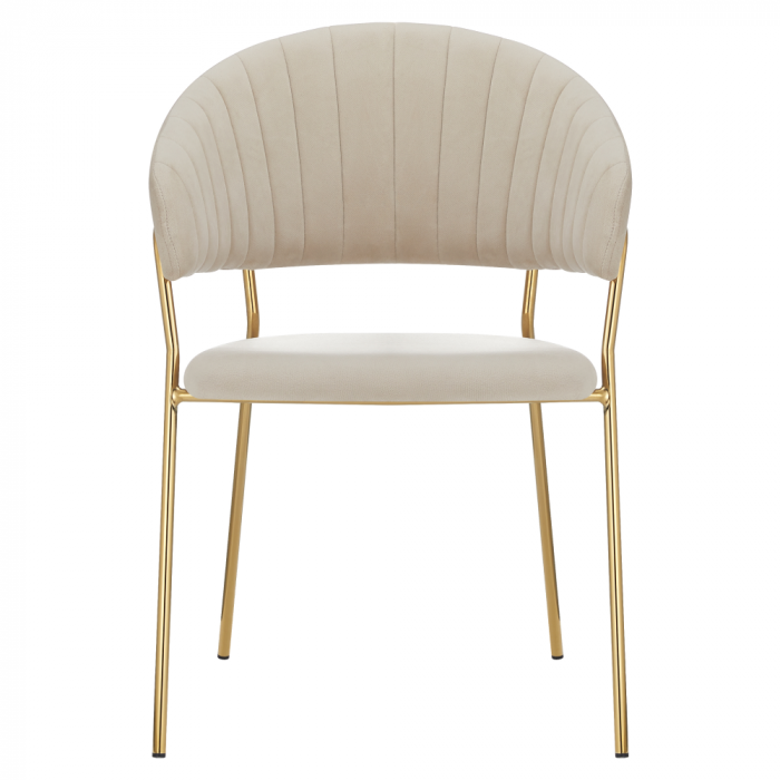 Fotoliu de sufragerie de design, bej, Velvet/gold crom auriu, DASMIN NEW TIP 1 [5]