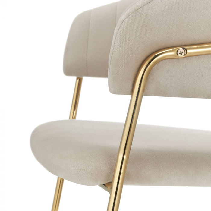 Fotoliu de sufragerie de design, bej, Velvet/gold crom auriu, DASMIN NEW TIP 1 [6]