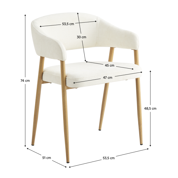 Fotoliu de sufragerie de design, crem/fag, NIZAR TYP 1 [6]