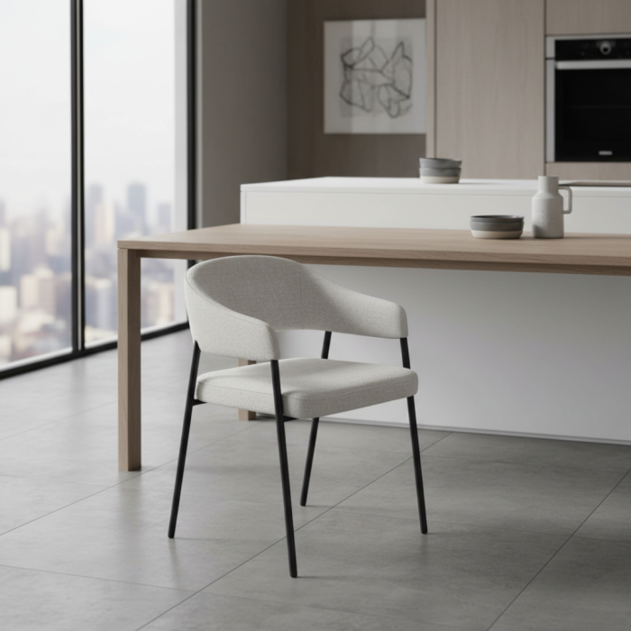 Fotoliu de sufragerie design, gri deschis/negru, NIZAR TYP 2 [10]