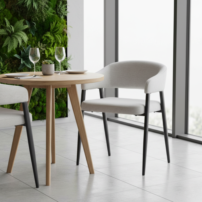 Fotoliu de sufragerie design, gri deschis/negru, NIZAR TYP 2 [9]