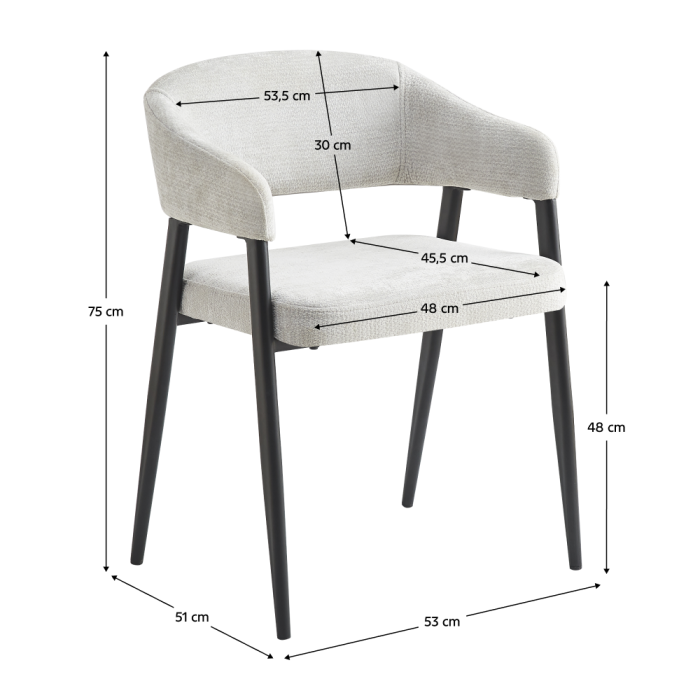 Fotoliu de sufragerie design, gri deschis/negru, NIZAR TYP 2 [6]