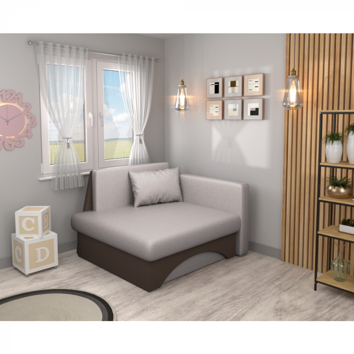 Fotoliu extensibil, bej-gri Taupe/maro, dreapta, KUBOŠ NEW [3]