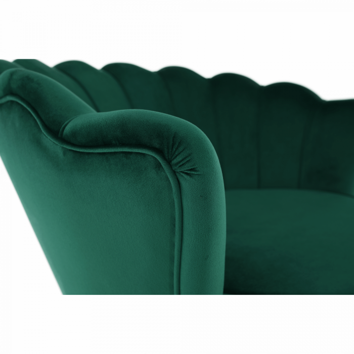 Fotoliu în stil Art-deco, catifea Velvet smarald/crom auriu, NOBLIN [14]