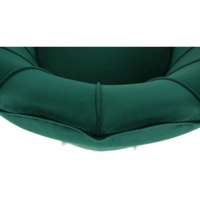 Fotoliu în stil Art-deco, catifea Velvet smarald/crom auriu, NOBLIN [16]