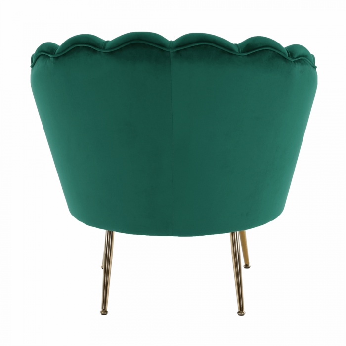 Fotoliu în stil Art-deco, catifea Velvet smarald/crom auriu, NOBLIN [21]