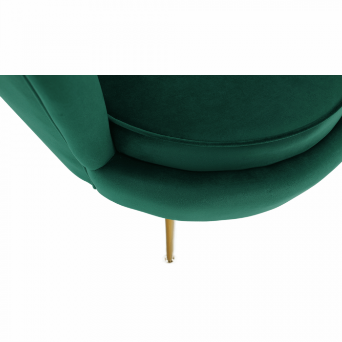 Fotoliu în stil Art-deco, catifea Velvet smarald/crom auriu, NOBLIN [12]