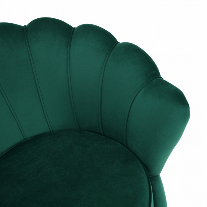 Fotoliu în stil Art-deco, catifea Velvet smarald/crom auriu, NOBLIN [11]