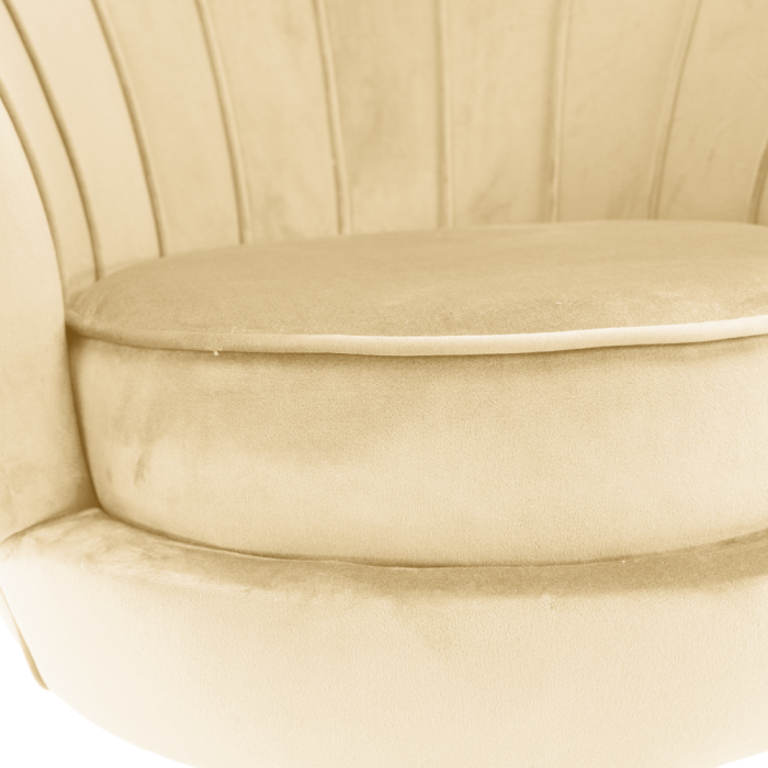 Fotoliu în stilul Art-deco, bej ţesătură Velvet/gold crom auriu, NOBLEO [12]