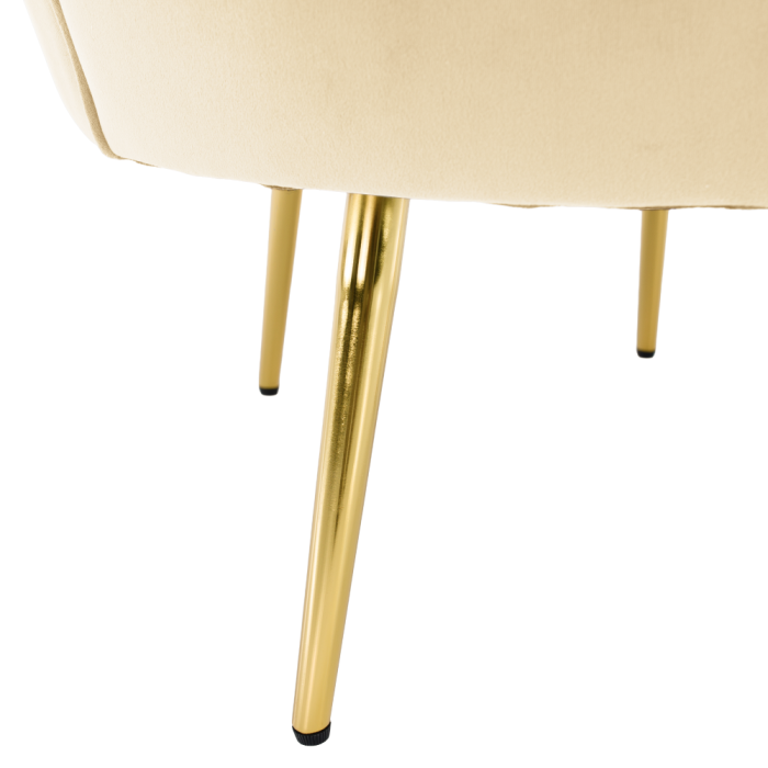 Fotoliu în stilul Art-deco, bej ţesătură Velvet/gold crom auriu, NOBLEO [13]