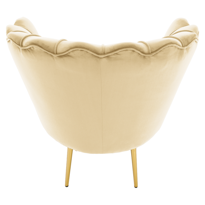 Fotoliu în stilul Art-deco, bej ţesătură Velvet/gold crom auriu, NOBLEO [15]