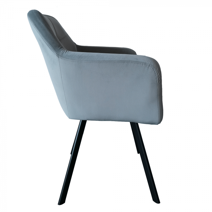 Fotoliu, material de catifea gri/negru, ZERON NEW [4]