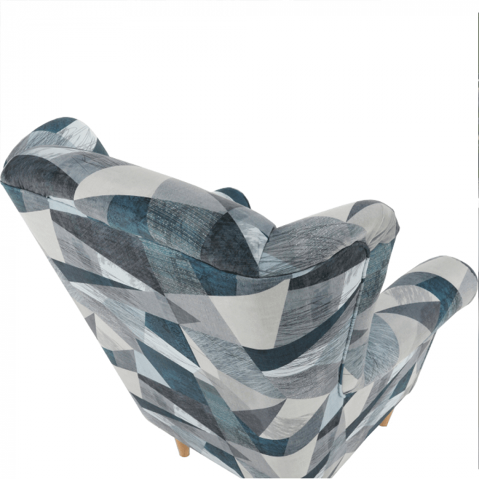 Fotoliu, material gri-albastru cu model, CHARLOT [3]