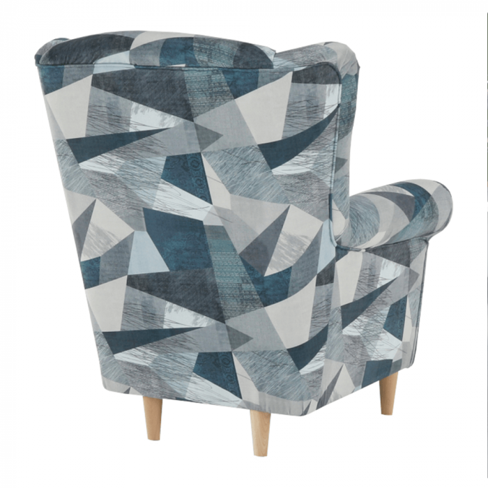 Fotoliu, material gri-albastru cu model, CHARLOT [6]