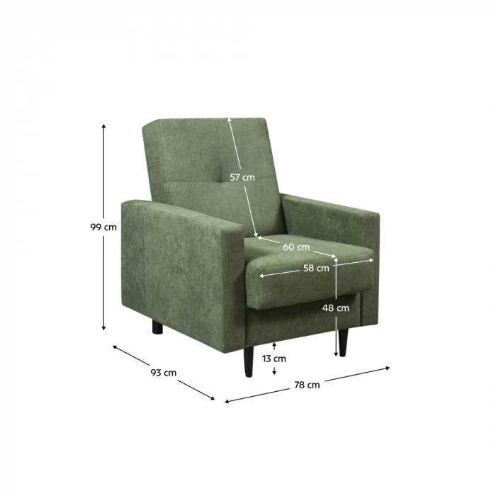 Fotoliu, material textil verde, VALDO [5]