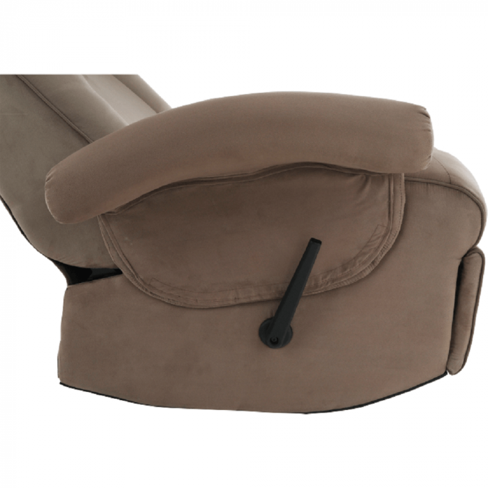 Fotoliu relaxant, cu funcţie electrică de vibraţie, textil gri maronie, SUAREZ [10]