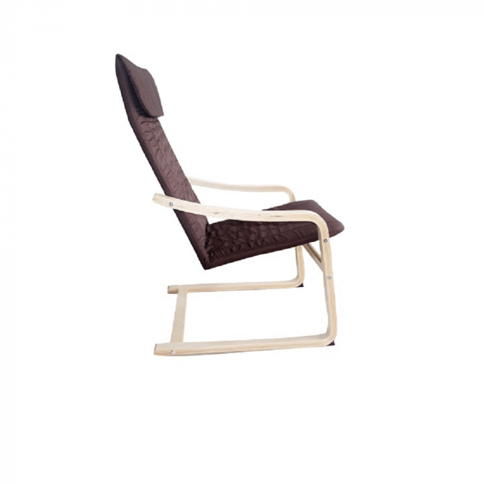 Fotoliu relaxant, lemn de mesteacăn/material maro, TORSTEN [6]